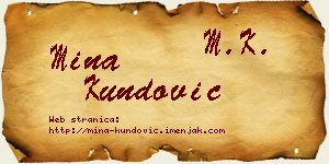 Mina Kundović vizit kartica